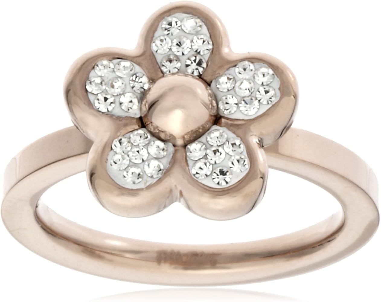 Folli Follie 4つ葉フラワー リング　K18WG　D0.07ct Folli Follie 4つ葉フラワー リング K18WG D0.07ct